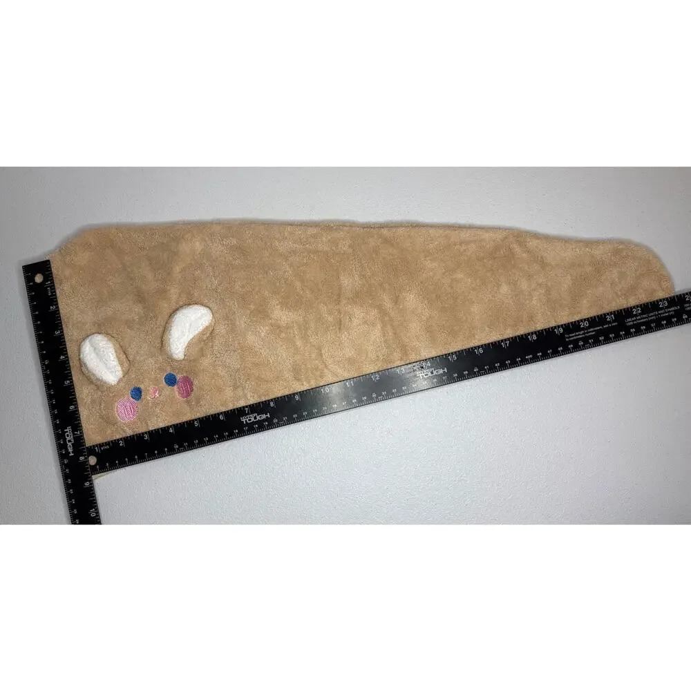 2 Pack Microfiber Hair Towel Wrap Bunny Button & Stretch Loop